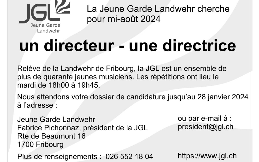 La Jeune Garde Landwehr cherche son prochain directeur / sa prochaine directrice dès l’automne 2024.